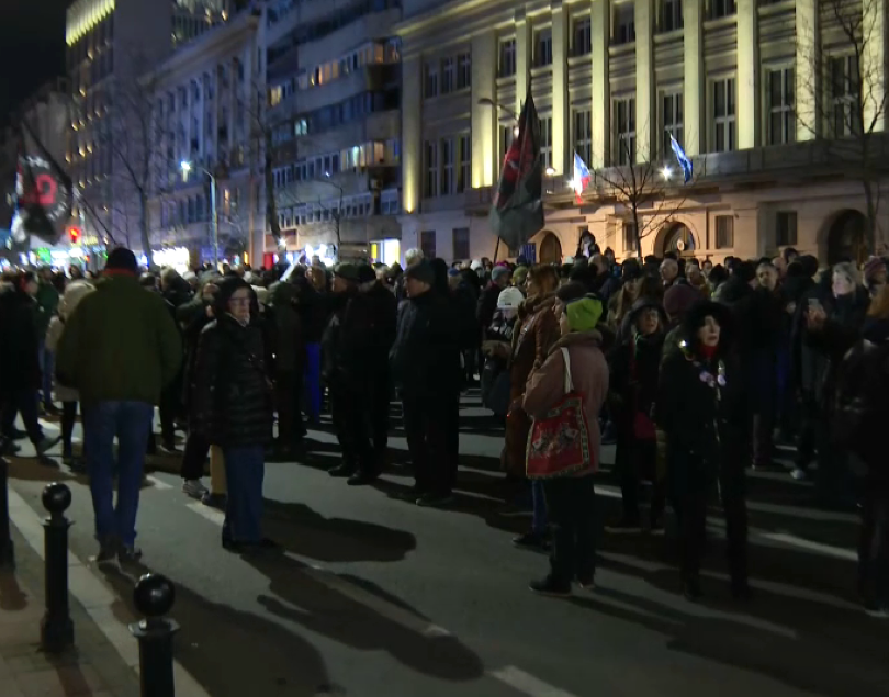 Studentski protest ispred Ustavnog suda u Beogradu