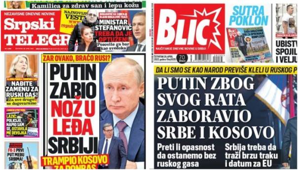 Tabloidi u Srbiji napali Putina, Vučić se vanredno obraća naciji