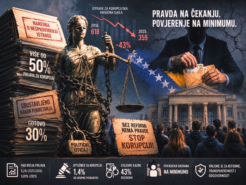 TIBiH: Više od polovine prijava za korupciju završava bez istrage