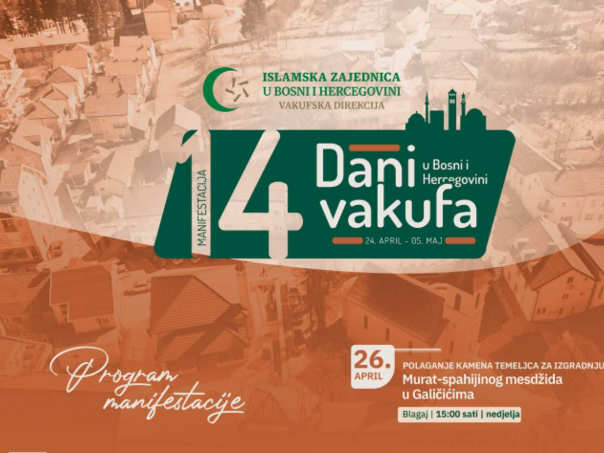 U petak svečano otvorenje 14. manifestacije "Dani vakufa"