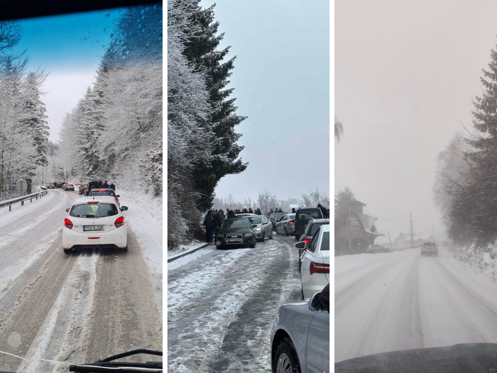 Usporen saobraćaj zbog snijega na brojnim dionicama, vozite oprezno