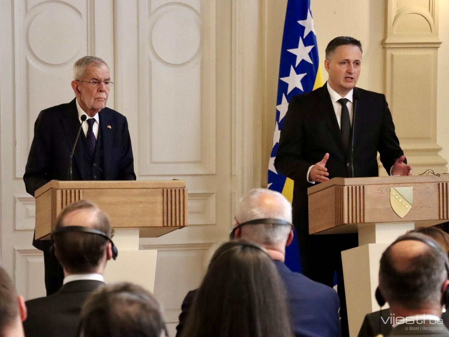 Van der Bellen: Radujemo se uspjesima BiH, naše veze su jake