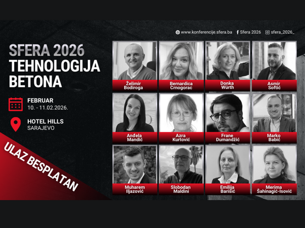 Vrhunski stručnjaci iz regije na konferenciji ”Sfera 2026: Tehnologija betona”