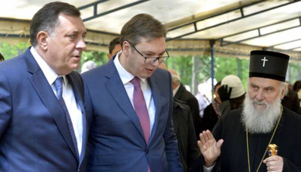 Vučić, Dodik i Irinej na godišnjici progona Srba tokom akcije 'Oluja'