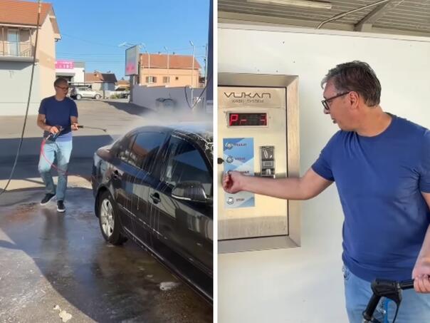 Vučić se namučio u autopraonici: "Ni auto ne zna oprati, a vodi državu..."