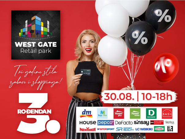 West Gate Retail Park slavi treći rođendan, velika proslava danas