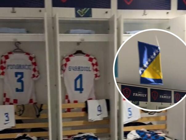 Zastava BiH u svlačionici Hrvatske pred odlučujuću utakmicu u Zagrebu