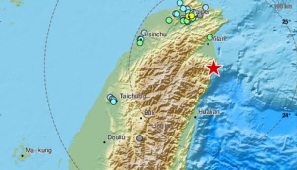Zemljotres jačine 6,2 stepena zatresao Tajvan