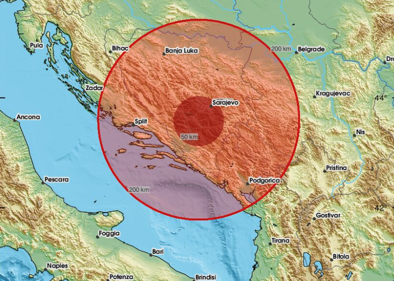 Zemljotres registrovan na jugu BiH: "Dobro se osjetio"