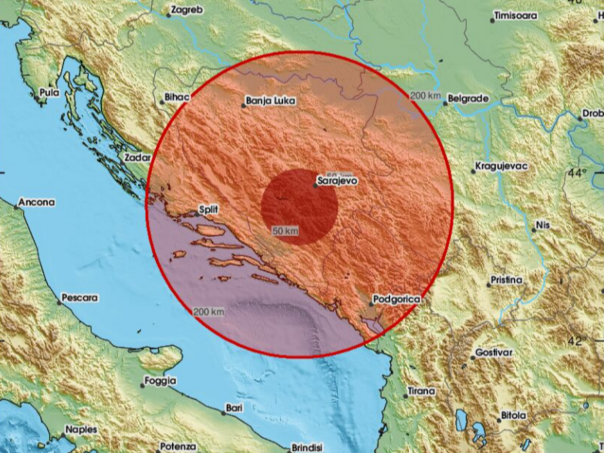 Zemljotres pogodio područje Mostara